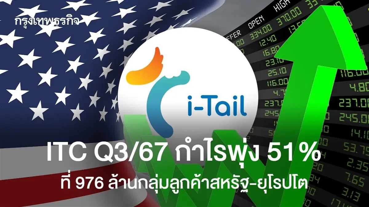 ITC Q3/67 กำไรพุ่ง 51% ที่ 976 ล้าน อานิงส์กลุ่มลูกค้าสหรัฐ-ยุโรปโต