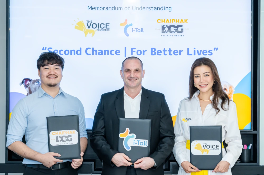 i-Tail Corporation signs MOU with The Voice Foundation and Chaiphak Dog Training Center for the “Second Chance - For Better Lives” project, enhancing the lives of rescue dogs